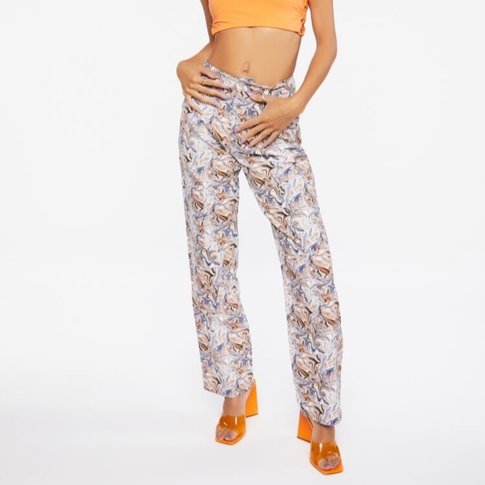 Forever 21 marble print cargos